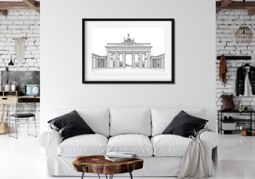 Landmark Wall Art - Hand Drawn Wall Art of Famous Landmark Brandenburg Gate, Berlin