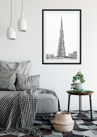 Landmark Wall Art - Hand Drawn Wall Art of Famous Landmark Burj Khalifa, Dubai