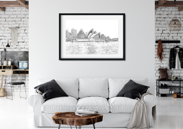 Landmark Wall Art - Hand Drawn Wall Art of Famous Landmark Sydney Opera House